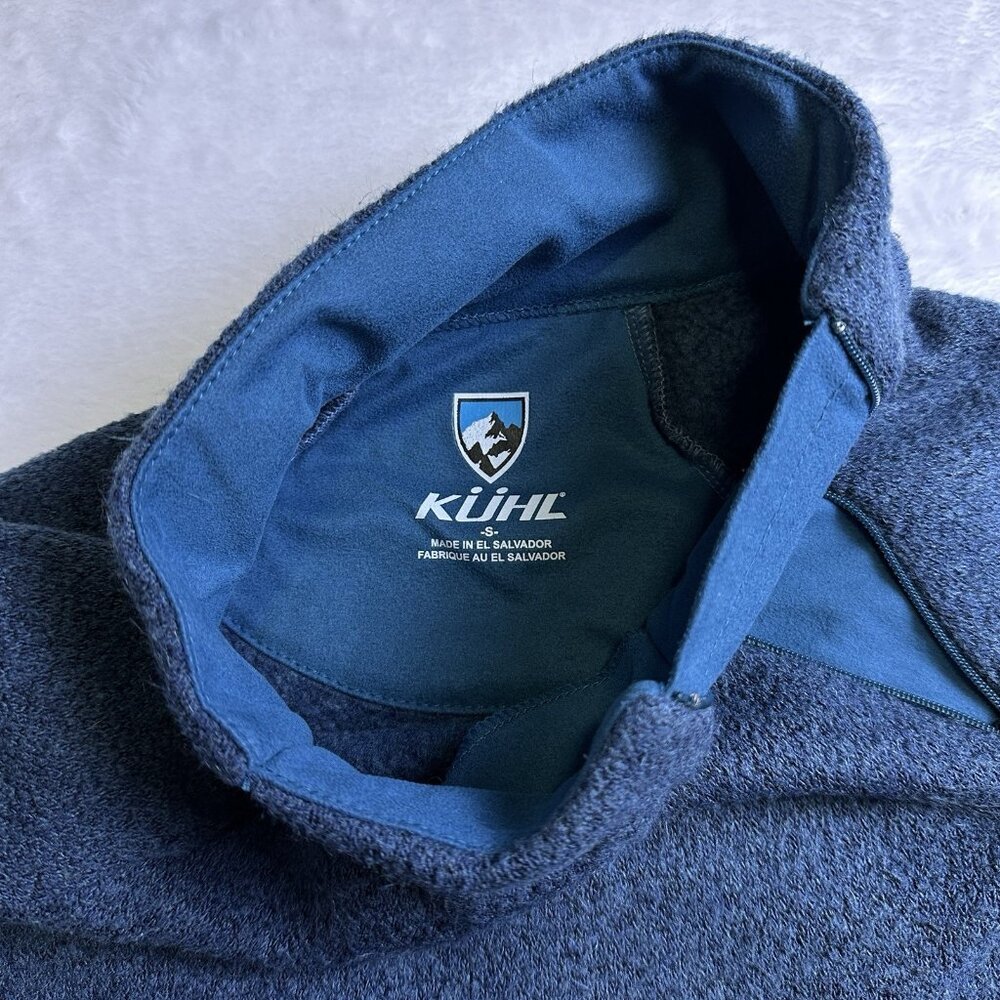 Kuhl Womens Small Blue Quarter Zip Fleece Pullover Sweater Outdoor Hiking - Picture 4 of 8